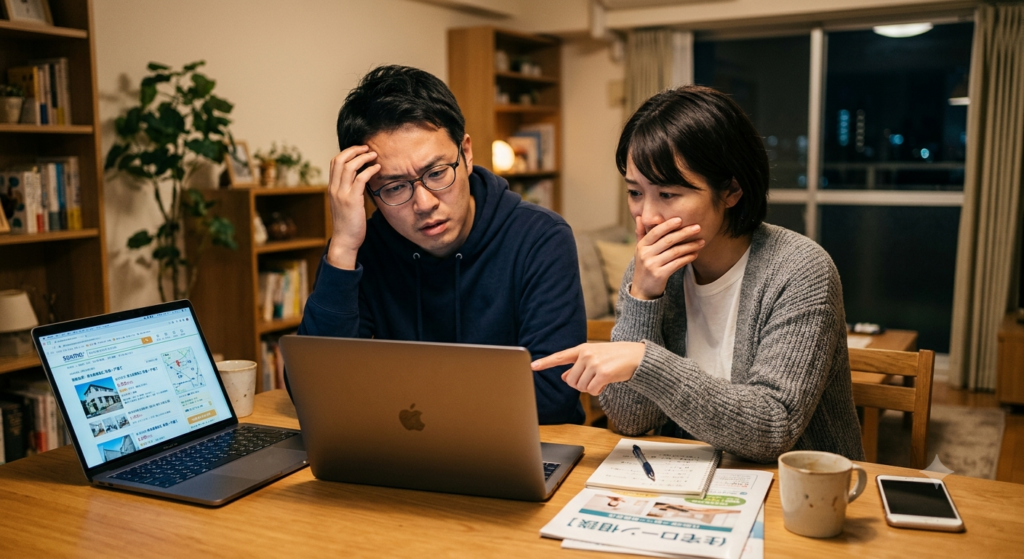 住宅探しについて悩む夫婦