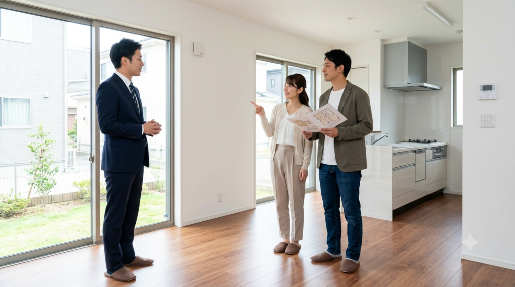 新築建売を内覧する夫婦